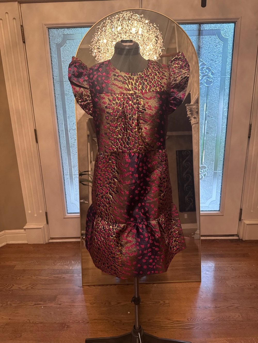THML Metallic Wildcat Mini Flutter Sleeve Dress - Picture 3 of 12